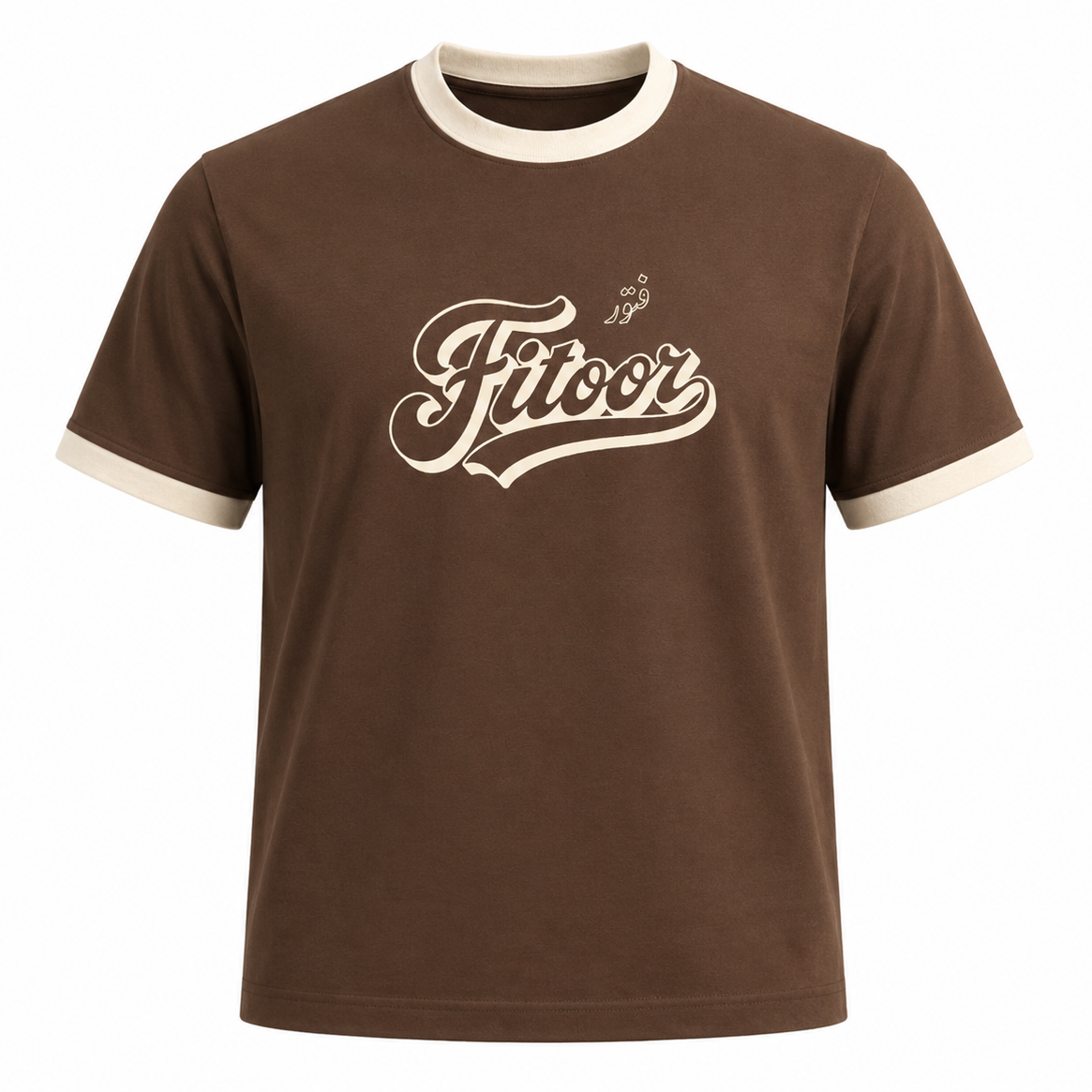 Fitoor Ringer Tee – Mousse/Cream