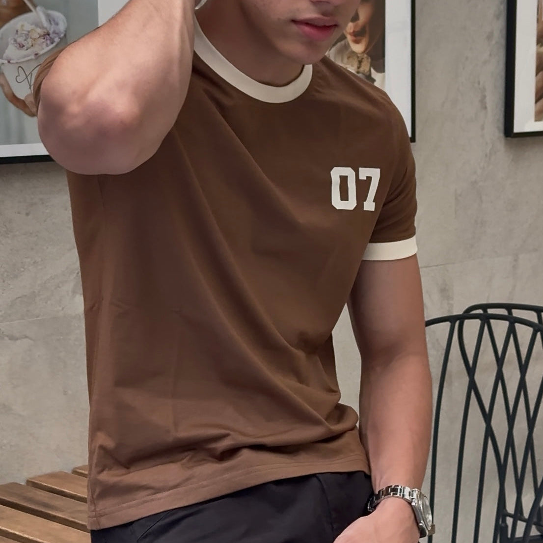 07 Ringer Tee – Mousse/Cream