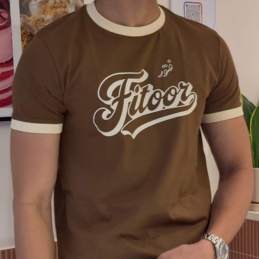 Fitoor Ringer Tee – Mousse/Cream