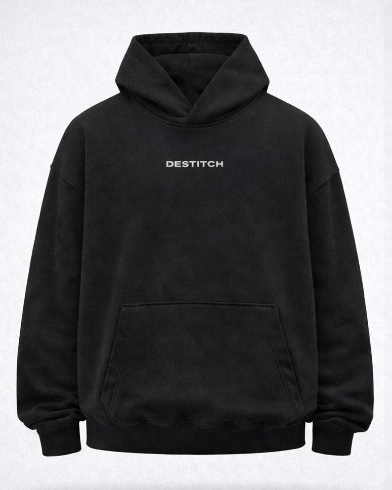 MUNTAZIR Black Oversized Hoodie