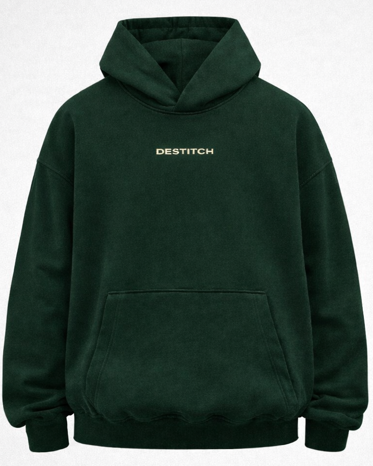 MUNTAZIR Bottle Green Oversized Hoodie