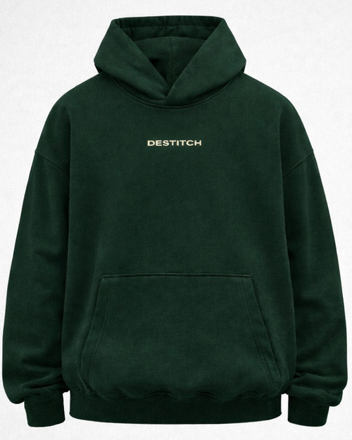 MUNTAZIR Bottle Green Oversized Hoodie
