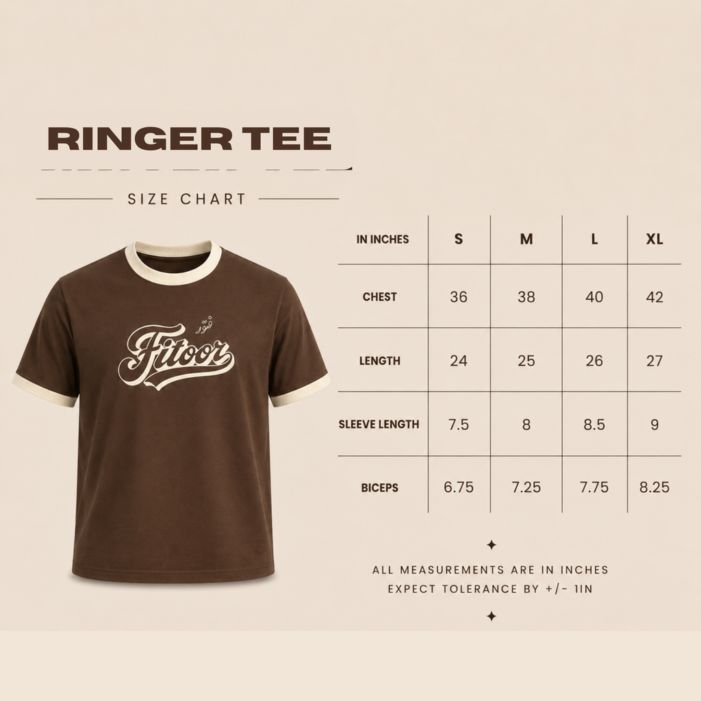 Fitoor Ringer Tee – Mousse/Cream
