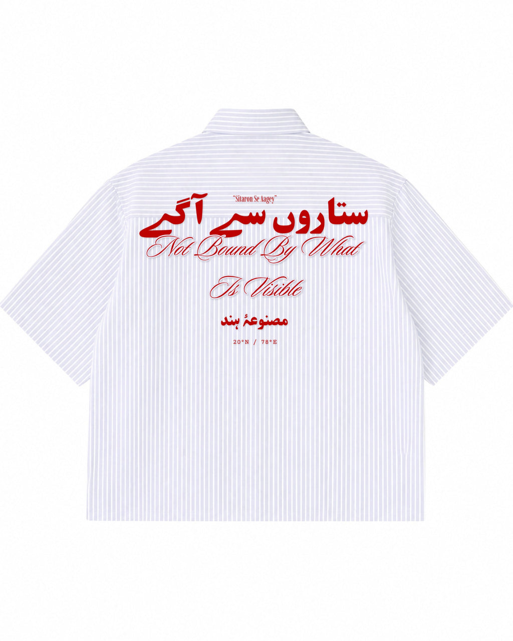 Blue Striped Oxford Boxy Shirt Back Design