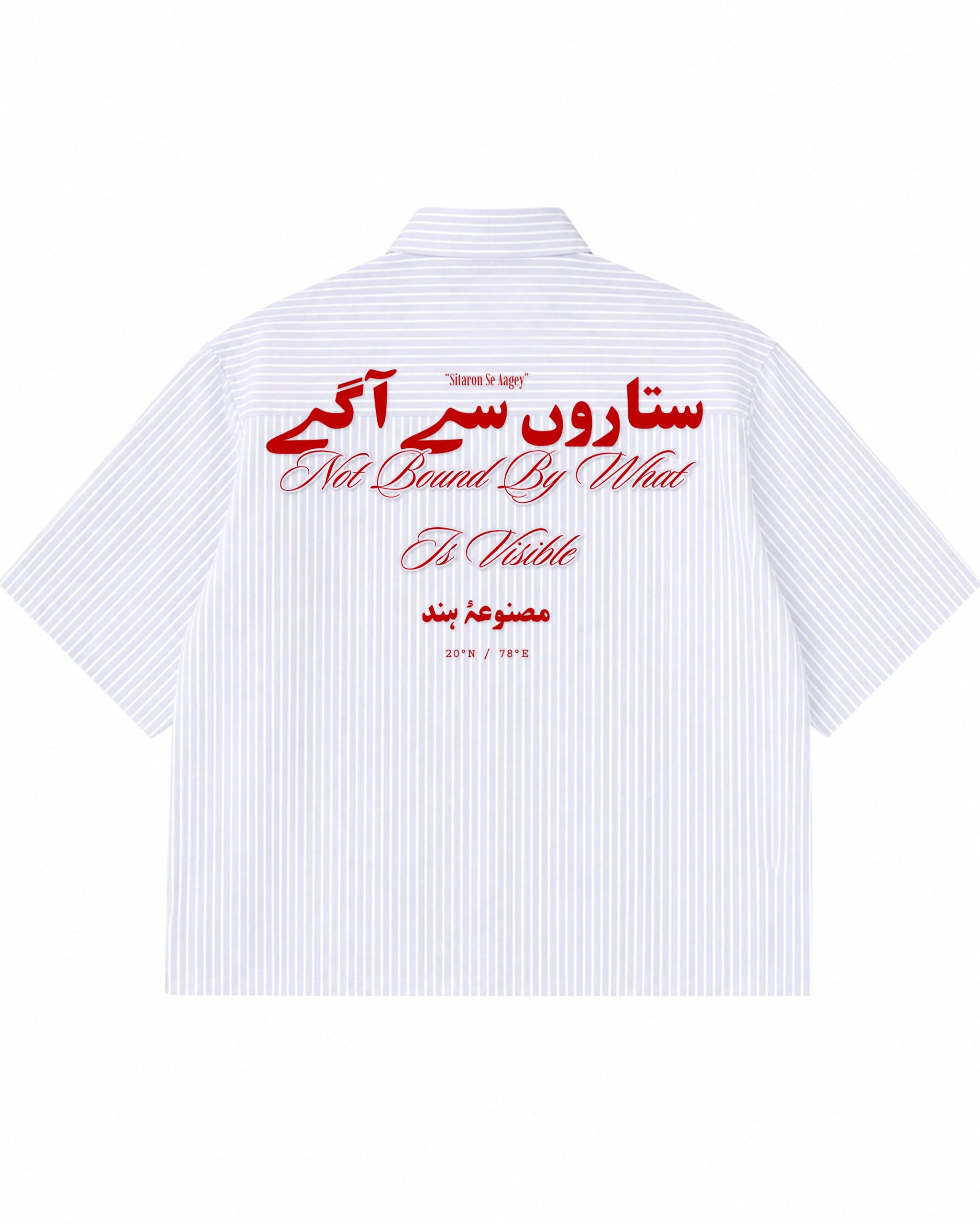 Blue Striped Oxford Boxy Shirt Back Design